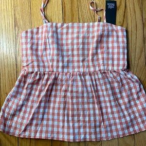 Gingham camisole; Size Small, NWT